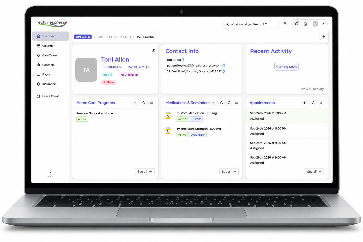 FLUENTA Care web application